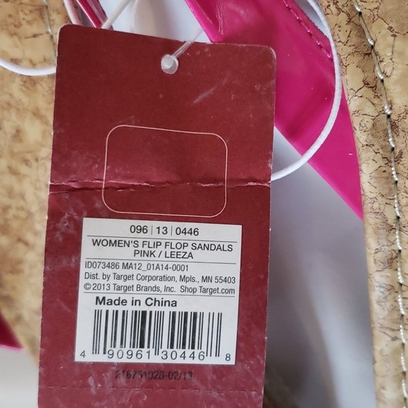 Merona Leeza Flip Flops Fuchsia Pink & Cork Women's 8 NWT - Picture 6 of 8